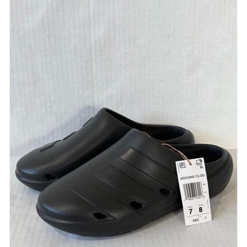 Adidas Adicane HQ9918 Unisex US M7/W8 Clogs Carbon Core Black Slip-On Sandals
